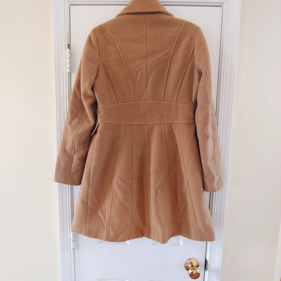 Used Kenneth Cole Camel Dress Coat sz 4 - Picture 8 of 11